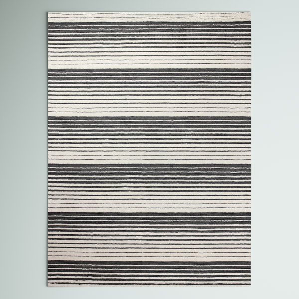 Mercury Row® Critchfield Hand Knotted Wool Striped Rug Wayfair